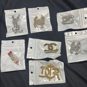 Gold and Silver Designer Brooch Set